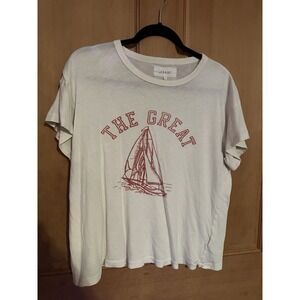 The Great $115 The Boxy Crew T-Shirt Graphic Sailboat Vintage ; 0 XS